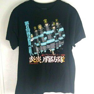 Fire Force Group Kanji Anime T shirt Large